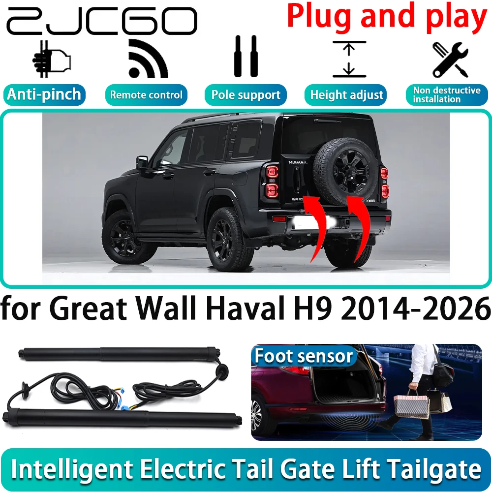 ZJCGO for Great Wall Haval H9 2014-2026 Car Electric Powered Tailgate Power Liftgate Automatic Tailgate System Plug and Play
