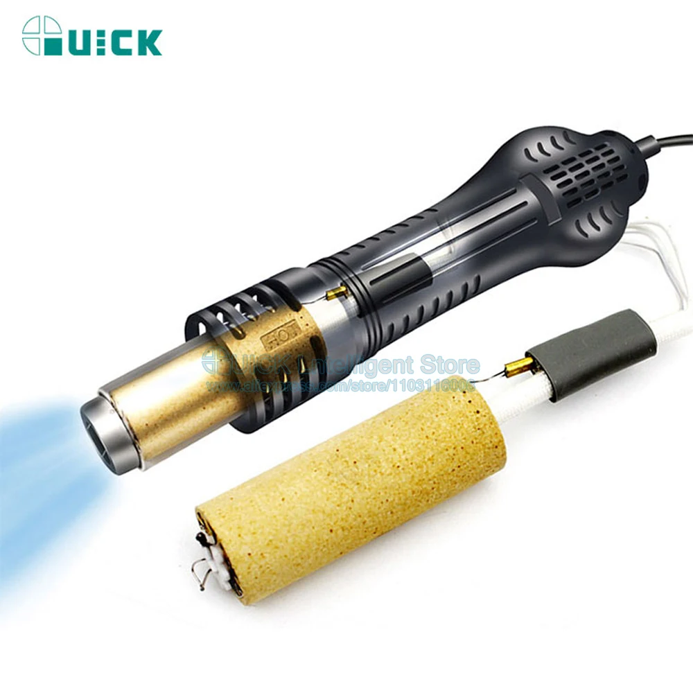 

QUICK 8586D+ Hot Air Soldering Station 2 in 1 Smart Sleep LCD Digital Display Soldering Iron Rework Machine BGA SMD Repair Tool