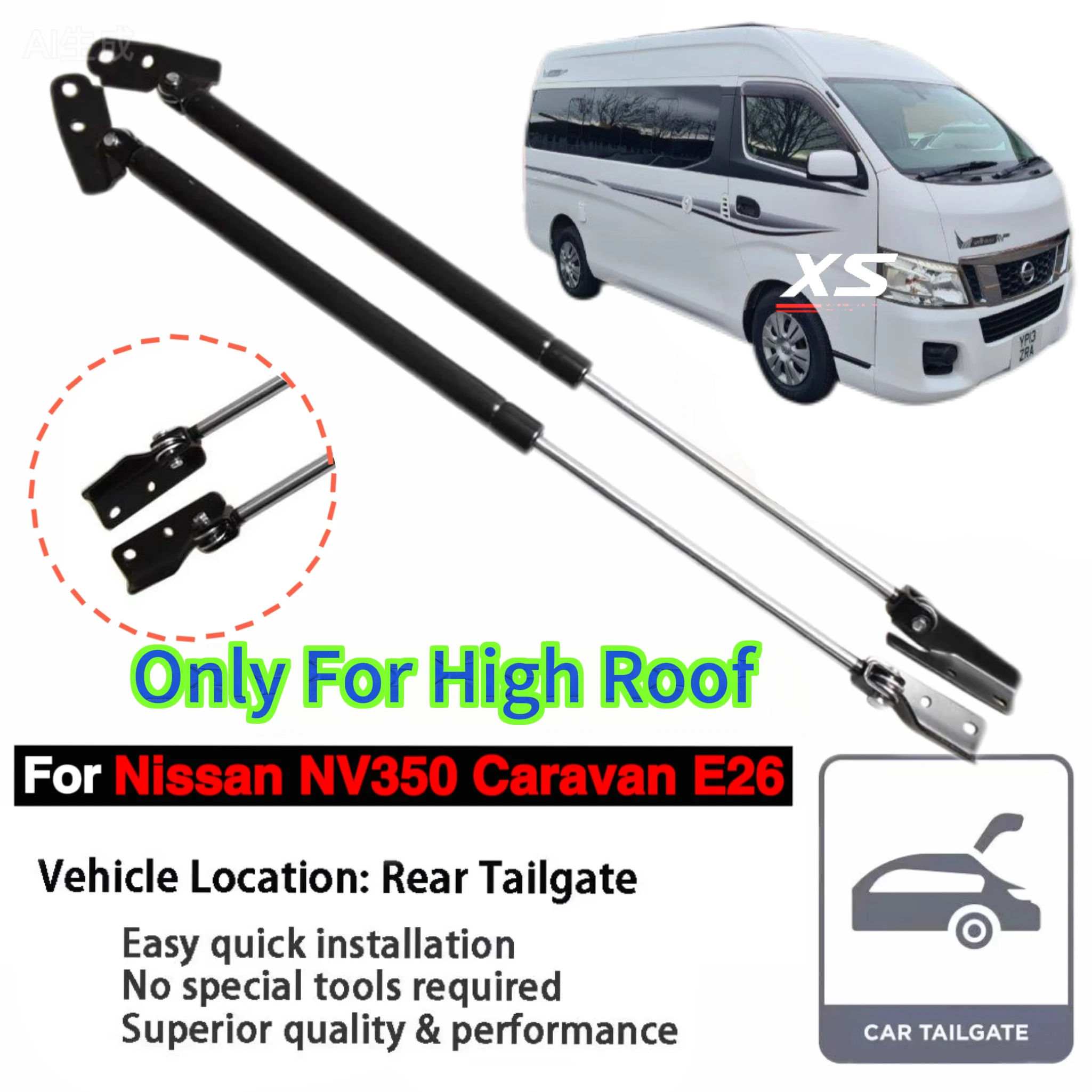 

Rear Tailgate Struts for High Top Nissan NV350 Urvan Caravan (E26) 2012-2021 Van Lift Supports Shock Spring Damper Absorber Rod