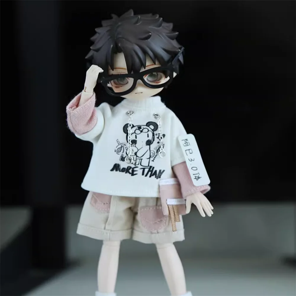 الحلزون 1/12 كبير 12 نقطة BJD ملابس دمى العصرية كول صياد قبعة أعلى السراويل نموذج Ashi 3.0 Beiming الجسم في الأوراق المالية