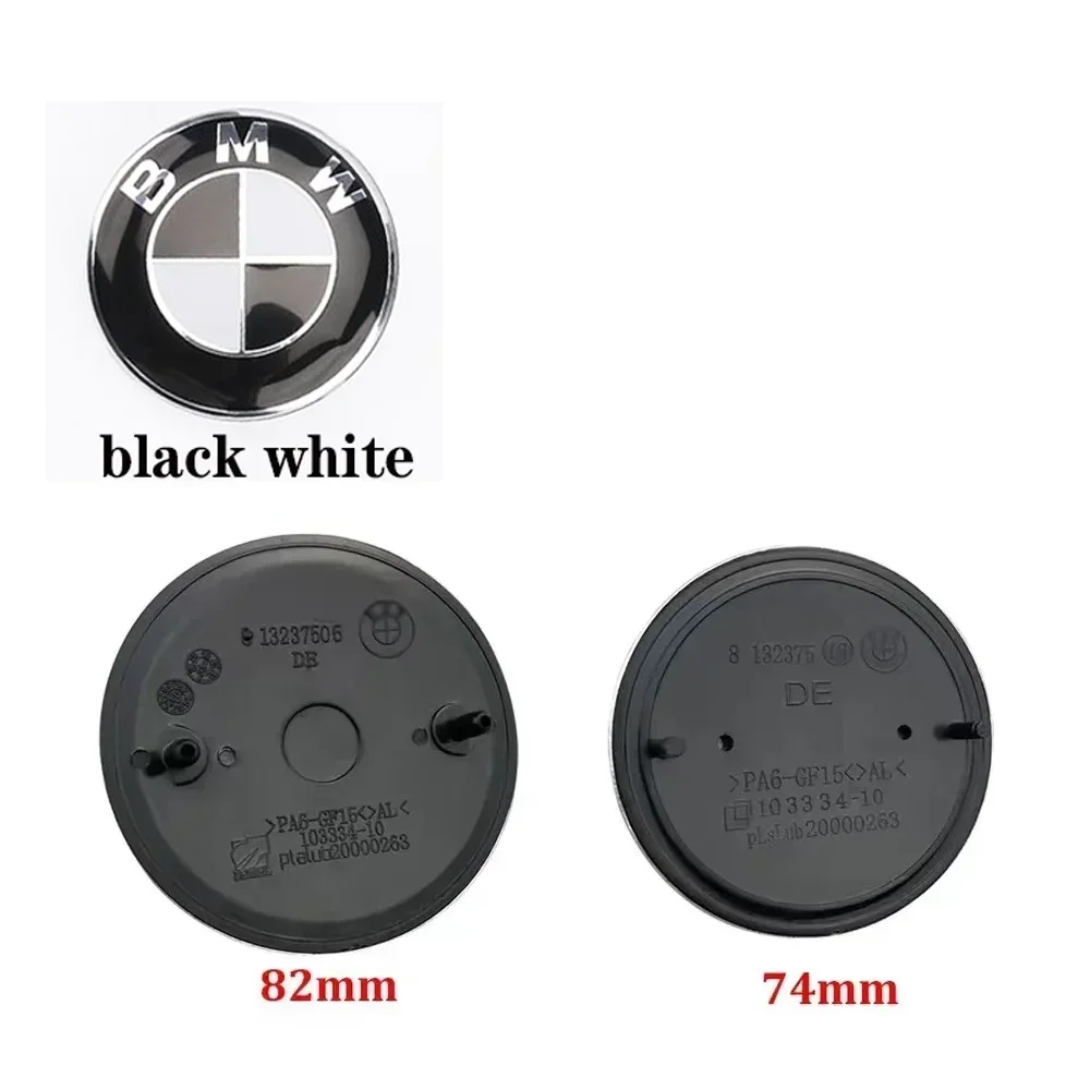 2 peças 74mm 82mm logotipo emblema do carro emblema do porta-malas traseiro para bmw e46 e39 e87 e90 e28 e53 e30 e60 e34 e36 e61 e62 e70 e91 e92