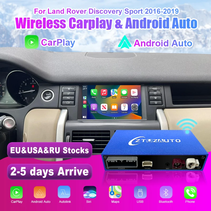 Wireless Carplay For Land Rover Discovery Sport 2016-2019 Android Auto Ai Box Multimedia USB Navigation support Rear Camera DSP