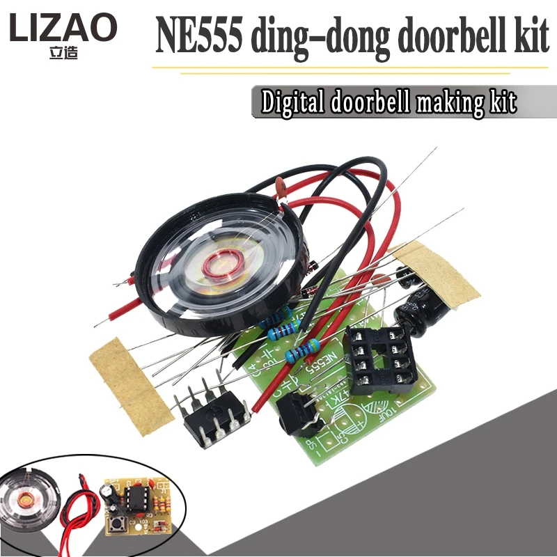 LIZAO NE555 Doorbell DIY Electronic Kit Ding Dong Sound PCB Assembly Welding Training Practice Board