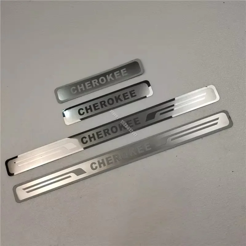 For Jeep Cherokee 2016 2017 2018~2024 Car Accessories Door sill scuff plates thresholds protector car Stickers Welcome Pedal