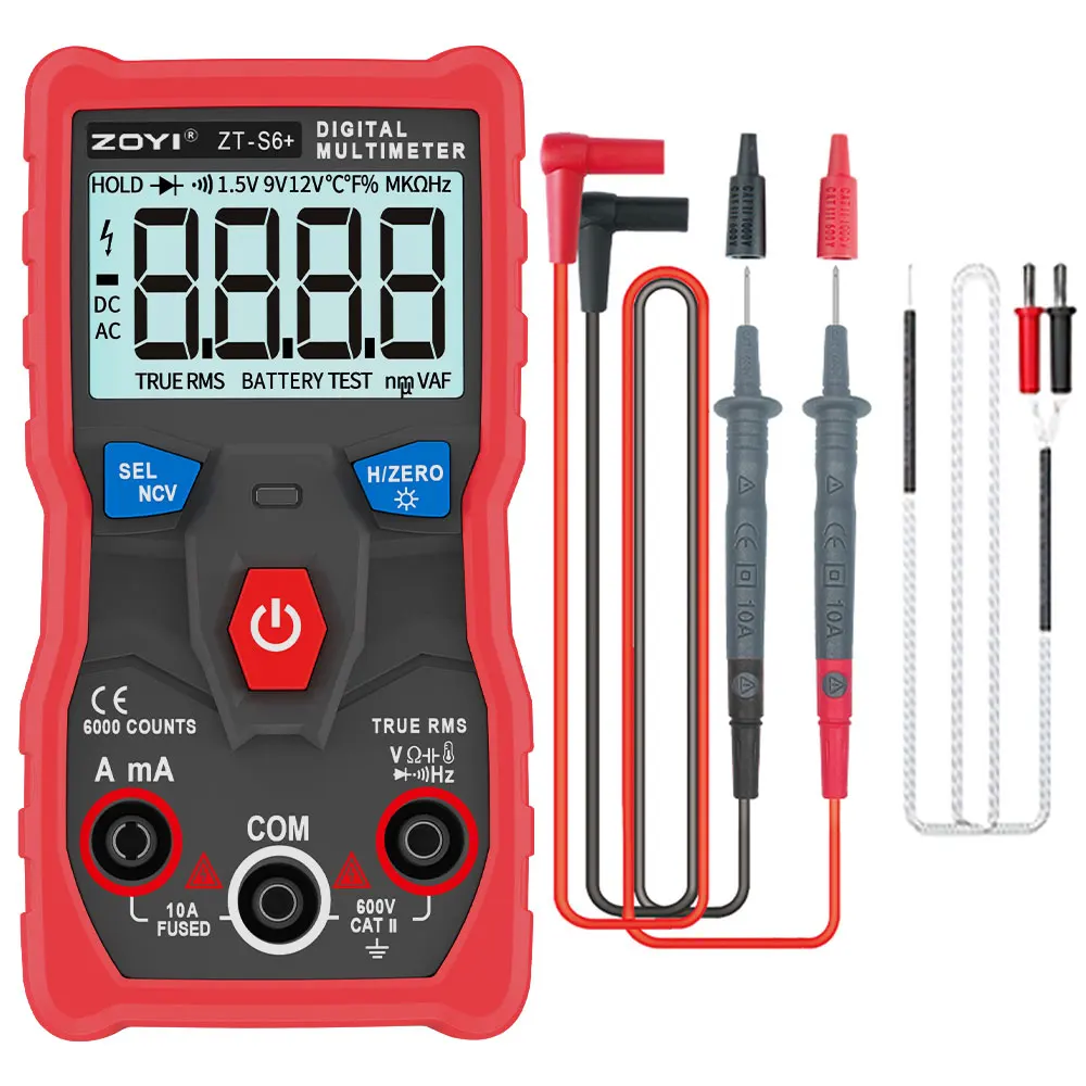 ZOYI S6+ Home Precision digitale multimeter - Automatisch bereik, slimme anti-brandwonden, alles-in-één elektrische tester