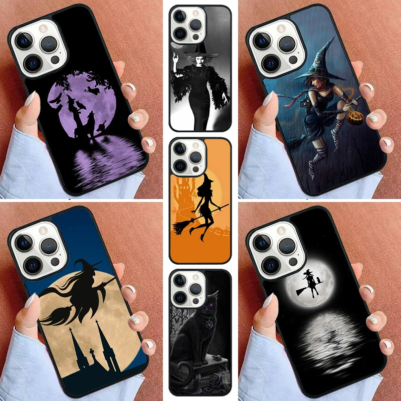 Etui na telefon Halloween Moon Witch Horror do iPhone 17 Air 16 15 16e 14 Pro Max 11 13 12 Max Plus Cover Capa