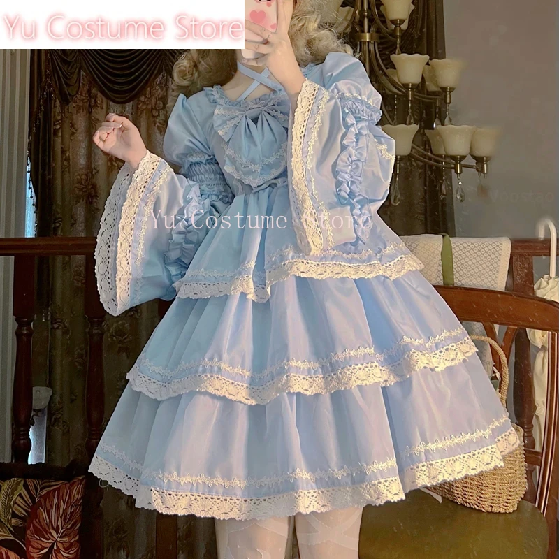 

2025Japanese Sweet Lolita Dress Women Elegant Gothic Long Sleeve Princess Party Dresses Victorian Girly Harajuku Kawaii Vestidos