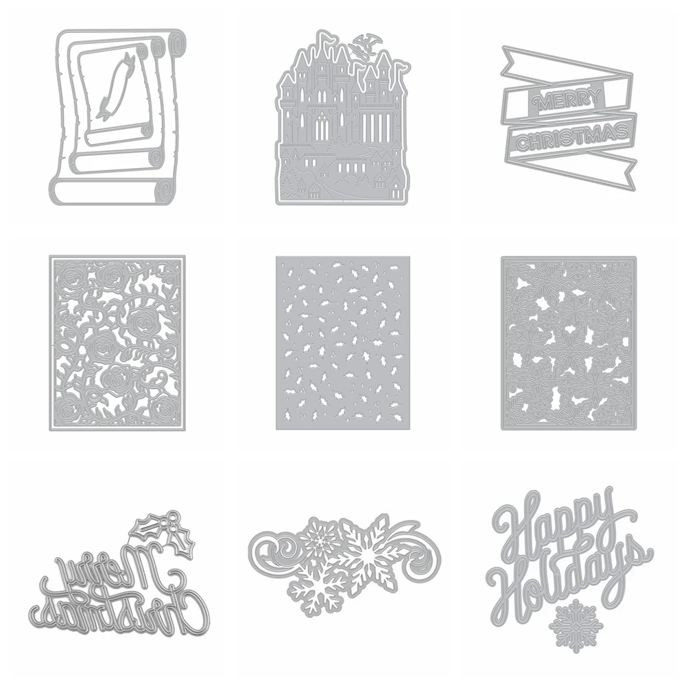 Schriftrollen Stanzformen Banner Metallstanzungen für DIY Scrapbooking Album Kartenherstellung Dekoration Papier Handwerk Messerform