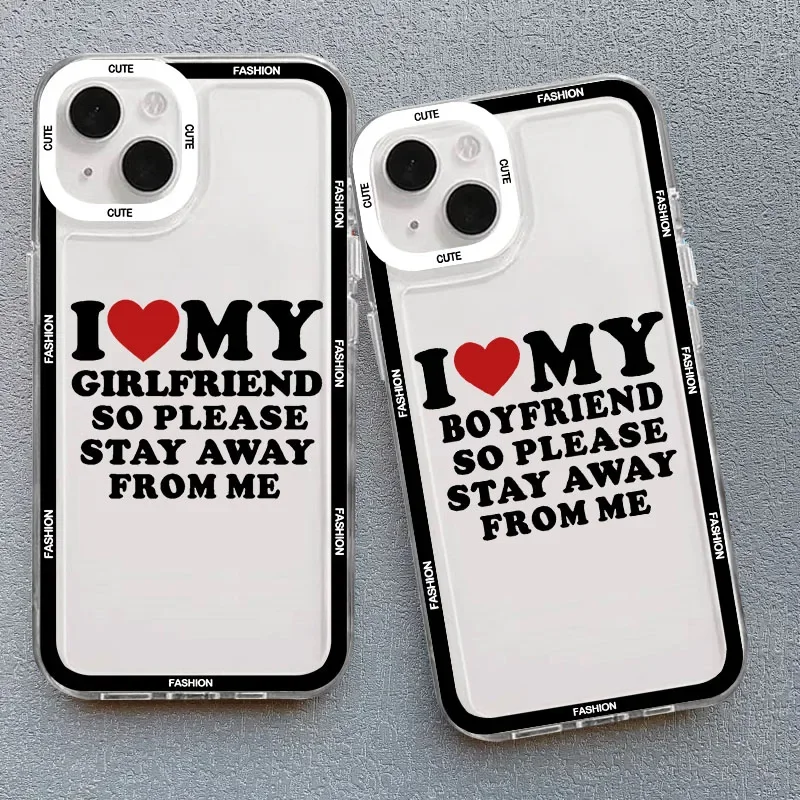 I Love My Hot Girlfriend Phone Case for Iphone 11 12 Mini 13 15 Pro Max 14 7 8 Plus X XS XR Funny BF GF Saying Quote Cover Funda