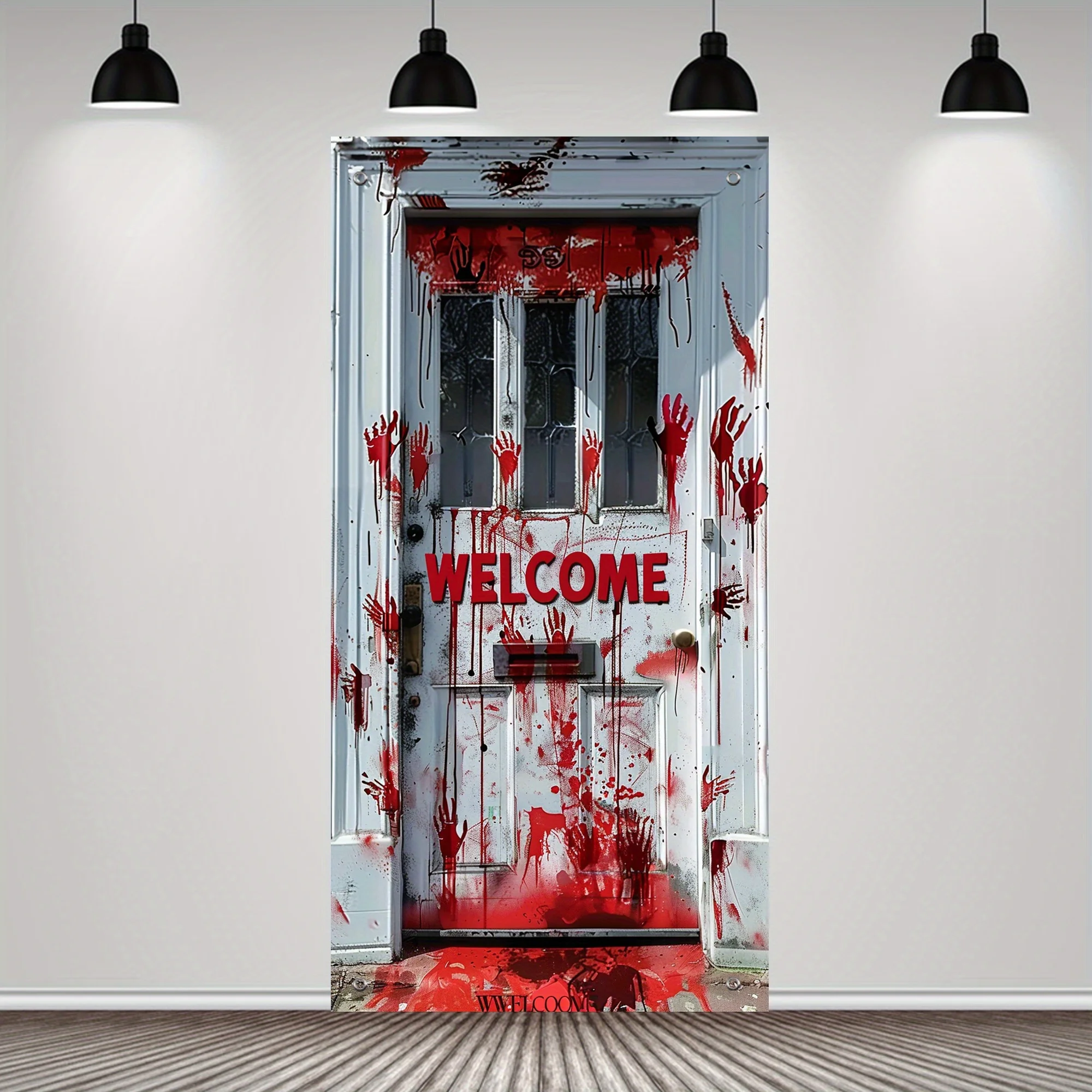 "Gruselige" Halloween-Tür dekoration-blutiger Handabdruck, 35,4 "x 70,8", geeignet für Partys im Innen-und Außenbereich