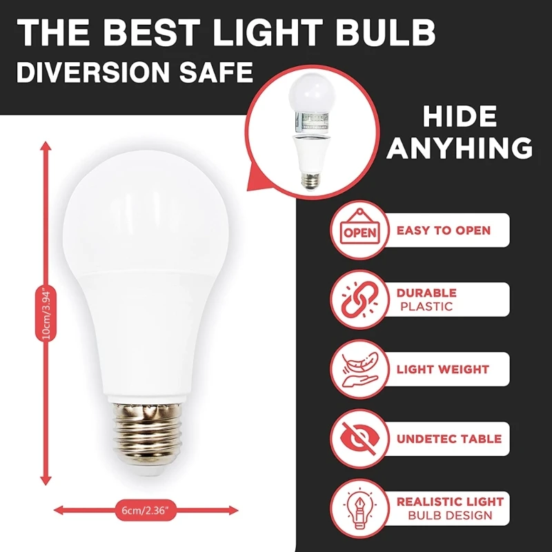 Sight Secret Light Bulb Home Stash Can Safe Container Hiding Spot ⁣⁣⁣⁣ Storage Secret Compartment Dropship