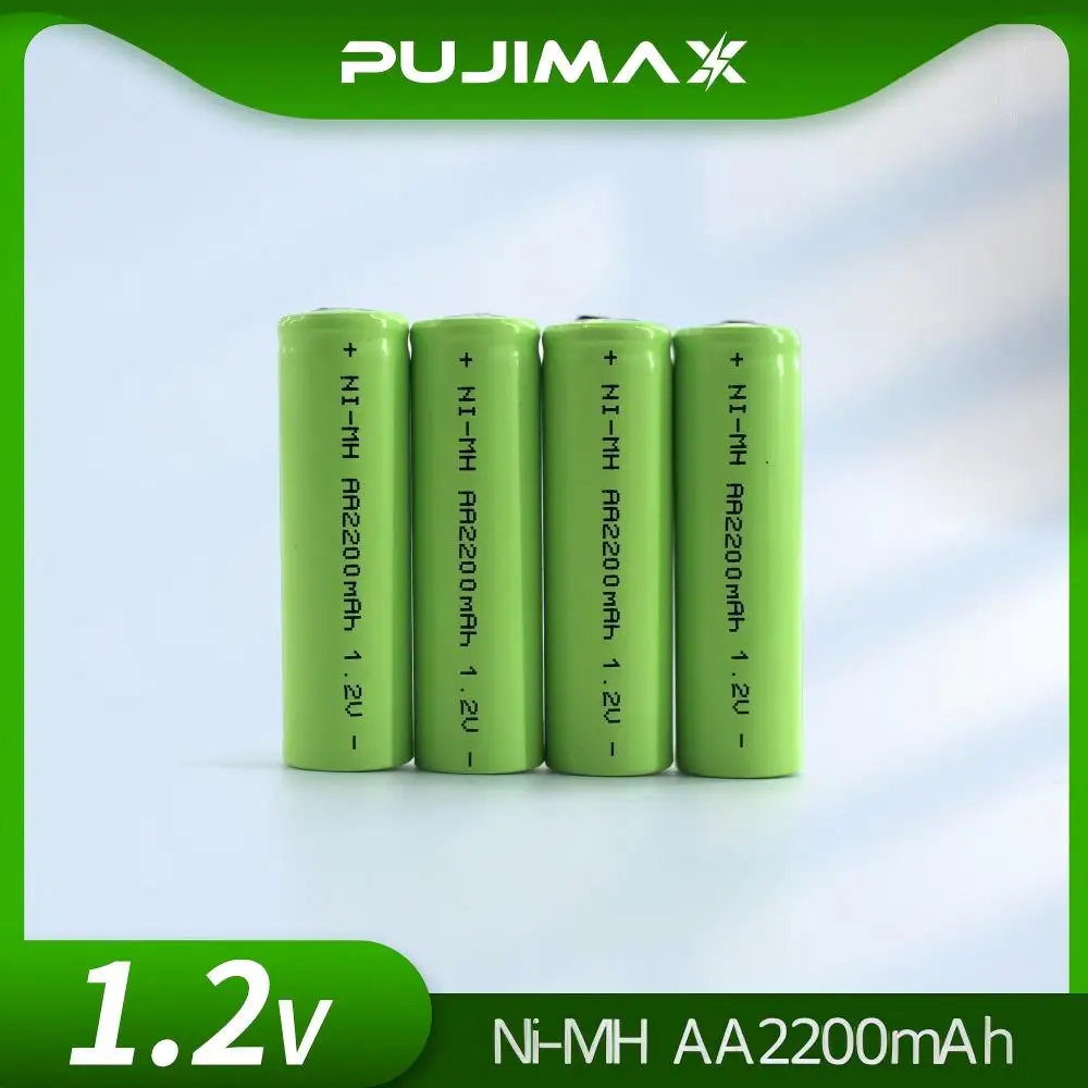 

PUJIMAX 1.2V AA Rechargeable Battery 2200mah NiMh Cell Green Shell with Welding Tabs for Philips Electric Shaver Razor