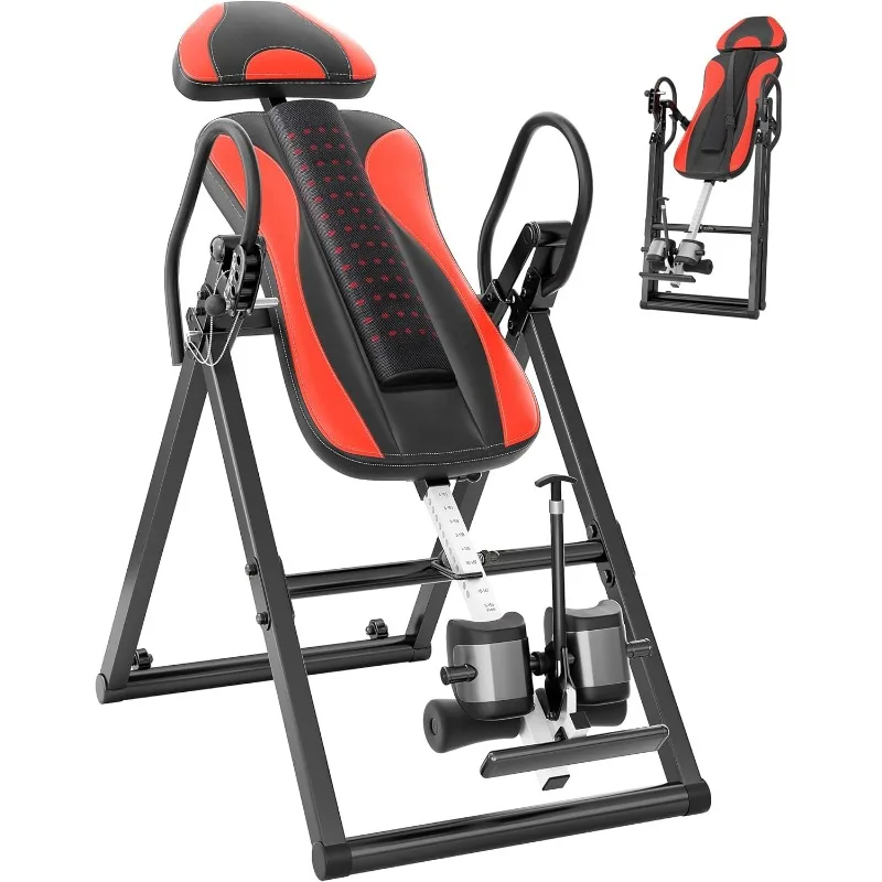 

YOLEO ITX360 Inversion Table for Back Pain Foldable Inversion Table w/ Removable Lumbar Pad, Reversible Ankle Holders