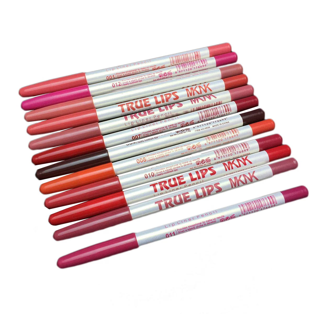 12 Stück zarter Lip Liner Matt Effekt Bleistift wasserdichter Bambus Eyeliner