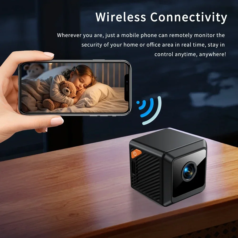 W02 1080P HD Mini Surveillance Cam 140° Wide Angle Bluetooth Pairing 5M IR Night Vision Cloud Storage