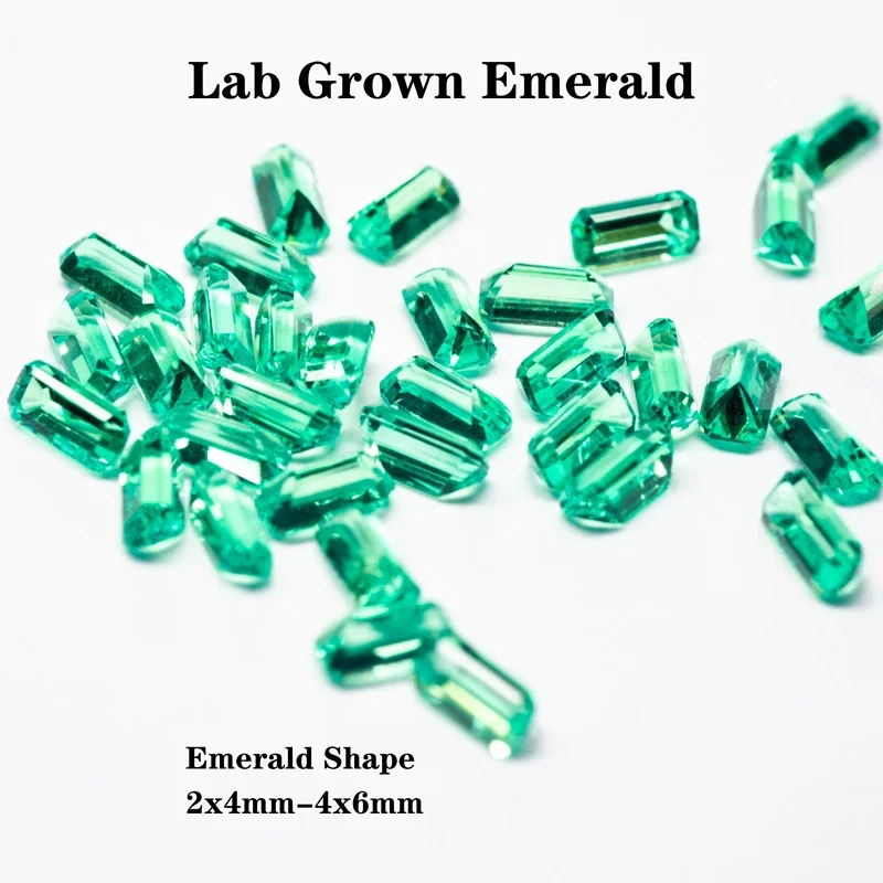 Lab Grown Columbia Emerald Emerald รูปร่างขนาดเล็ก Charms อัญมณี DIY แหวนสร้อยคอต่างหูวัสดุหลักที่มีใบรับรอง