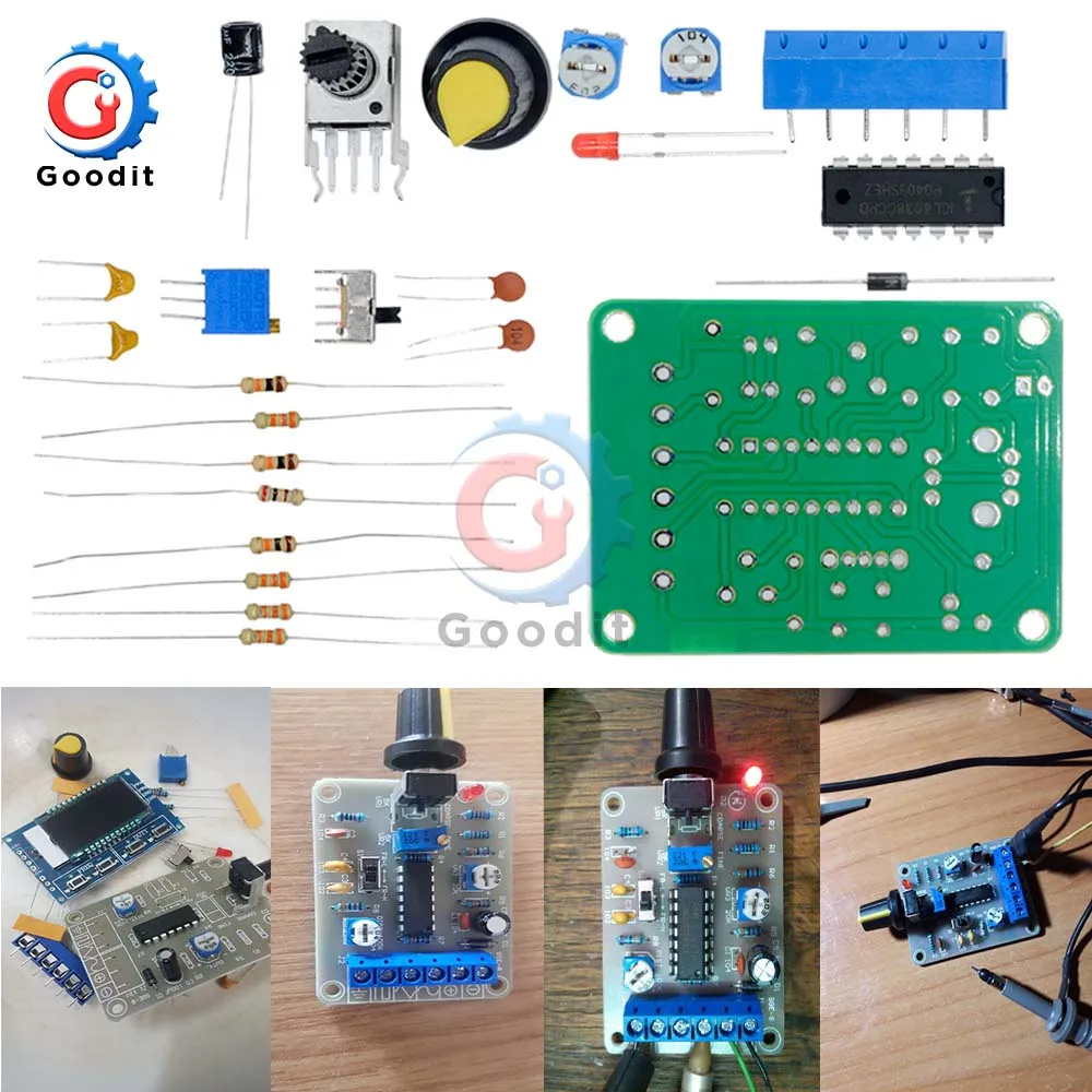 1 Set ICL8038 Monolithic Function Signal Generator Module Sine Square Triangle Welded DIY Kit Sine Square Triangle