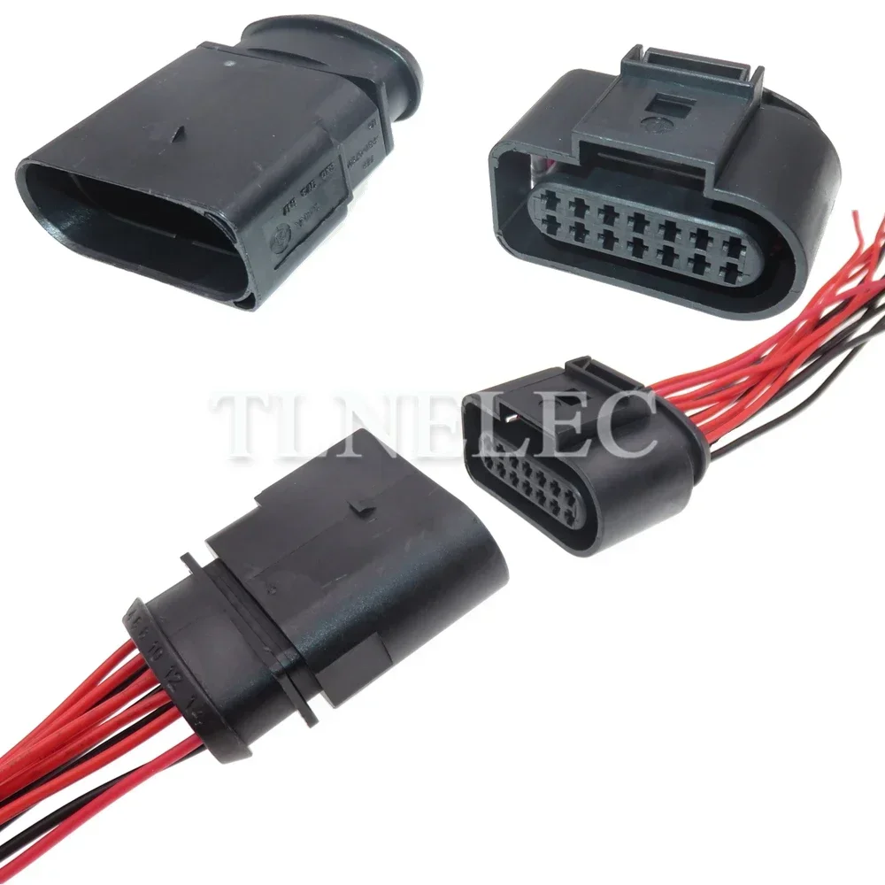 14 Pin Way Automobile Transmission Sealed Socket with Wires Auto Wiring Terminal Connector 6X0973817 6X0973717 1-966846-1