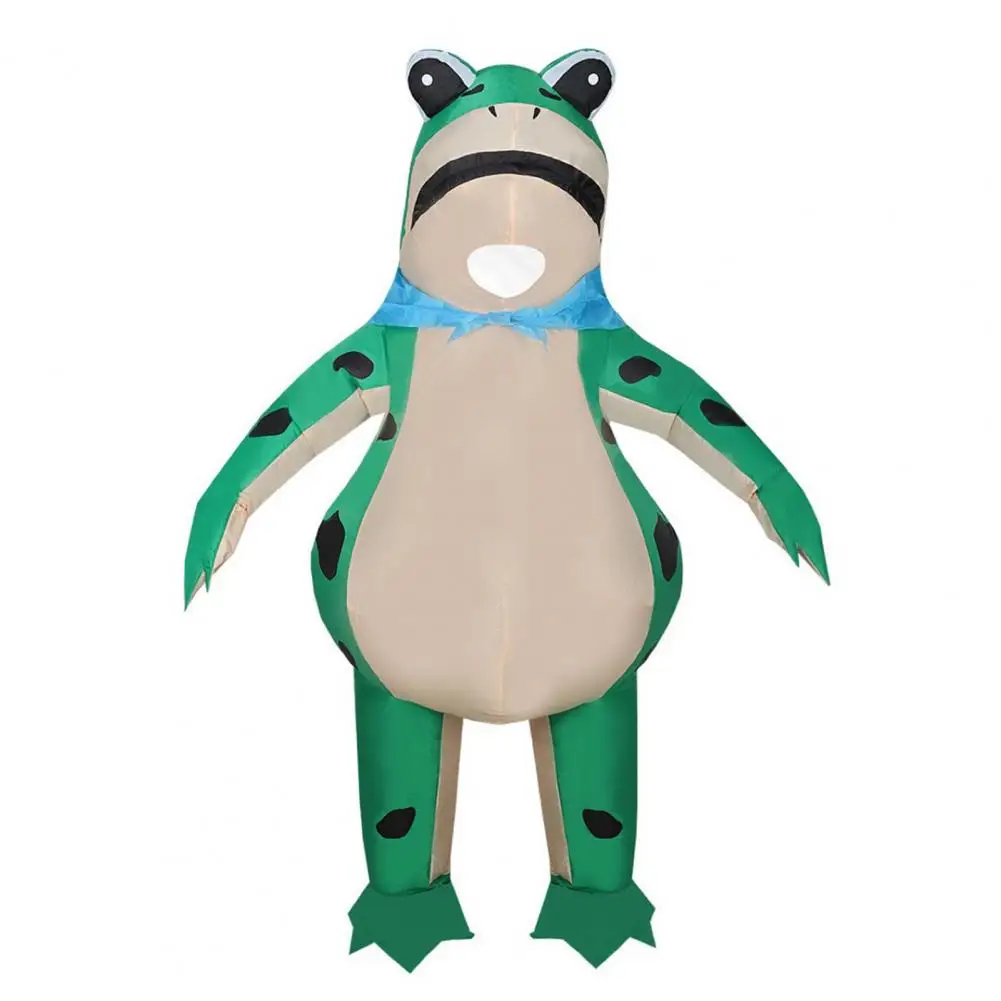 2025 Volwassen Kikker Cosplay Outfit Grappig Kikkerkostuum voor Volwassenen Kinderen met Luchtpomp Halloween Party Pak Cosplay Outfit Opblazen voor