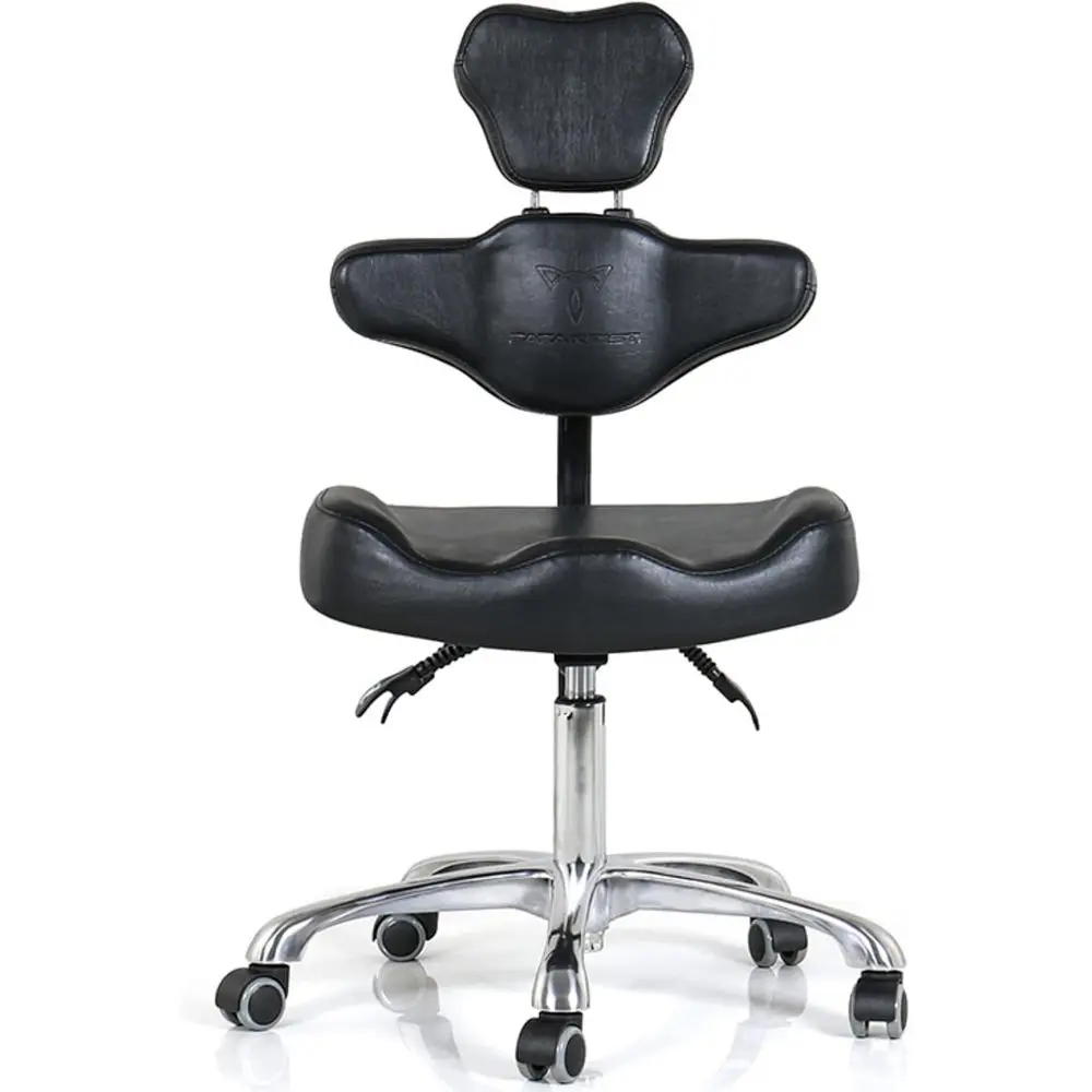 

Регулируемый гидравлический стул-табурет на колесиках со спинкой для салонов красоты, спа-центров, медицинских учреждений, парикмахерских, тату-салонов и педикюрных кабинетов