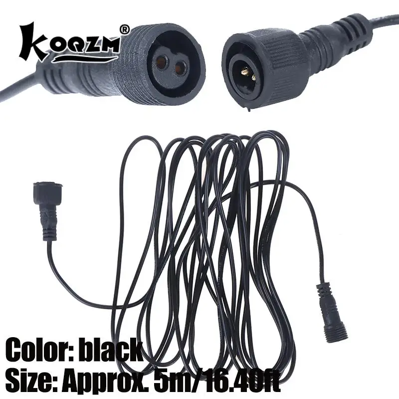 5 Meter Extension Cable For Solar Spotlight Waterproof Cable 2 Pin Male To Female Connector Floodlight Universal 5M Cable