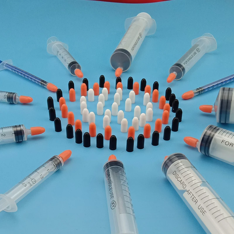 

500PCS Silicone caps 3mm Injection Syringe Silicone Cap black Syringe Rubber Cover Cover Elastic Sleeve Rubber Gasket