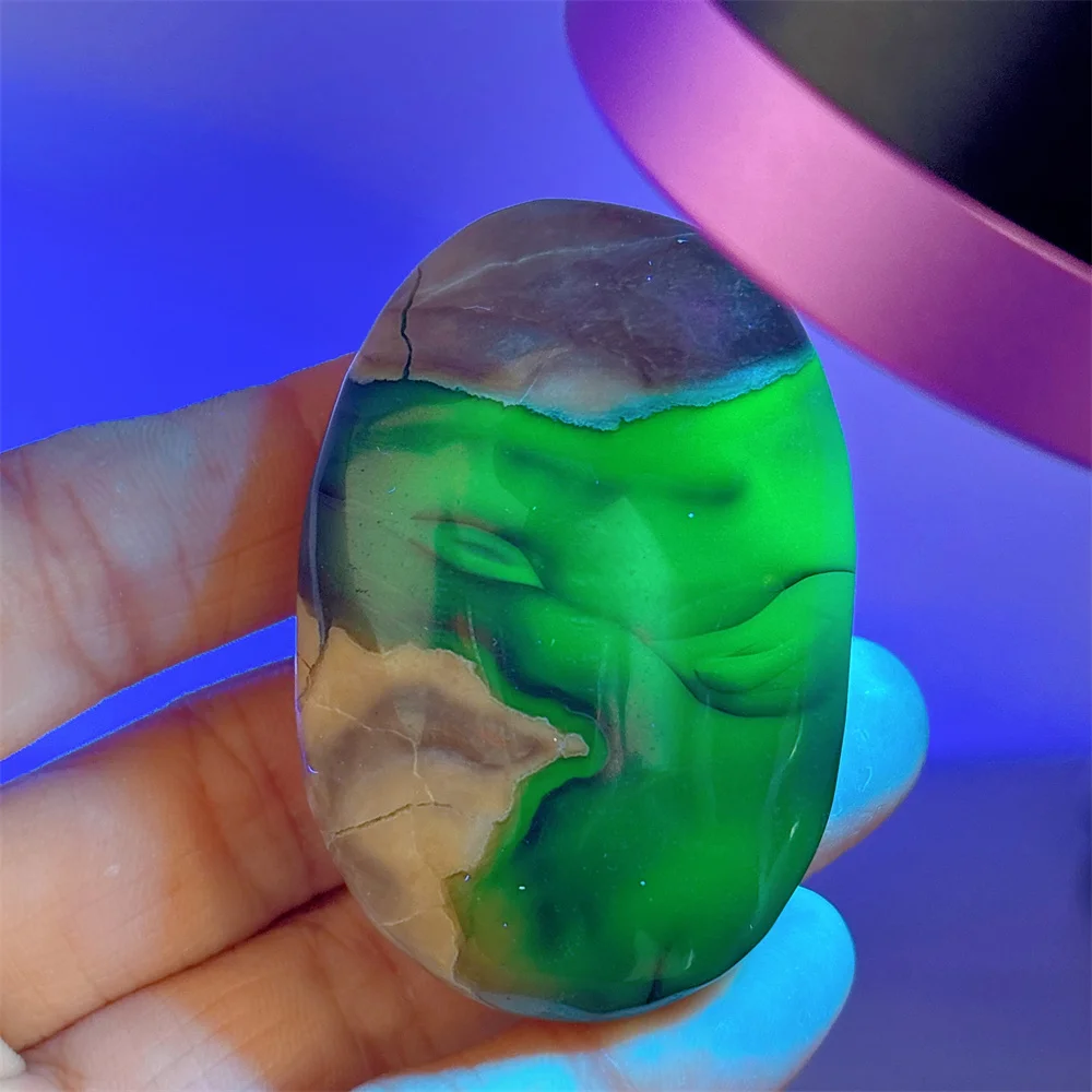Fire Agate Palm Natural Crystal Home Garden Decoration Room Decor Luck UV Effect Quartz Stone Healing Energy Love Gifts