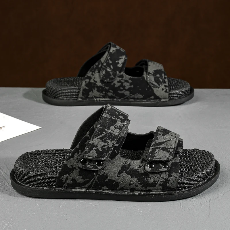 Flats Sole Breathable Anti Slip Sports Slippers 2026 Summer New Mens Casual Shoes Fashion Slippers Man Comfortable Mens Footwear