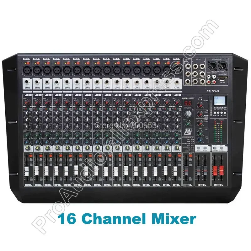 

MICWL Double Group Audio Sound Mixer Профессиональный 16-канальный микшерный пульт с DSP AUX 48 В USB - TX162