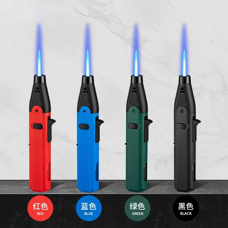 

360 Degree Inverted Turbo Torch Lighter Windproof 1300℃ Flame Cigar Lighter Refillable Butane Candle Kitchen BBQ Ignition Gun