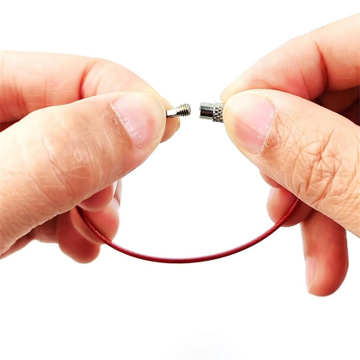 

A67I 100PCS Keychain, 5.9 Inches Stainless Steel Wire Ring Loop Rings for Hanging Luggage Tag, Keys Keepers