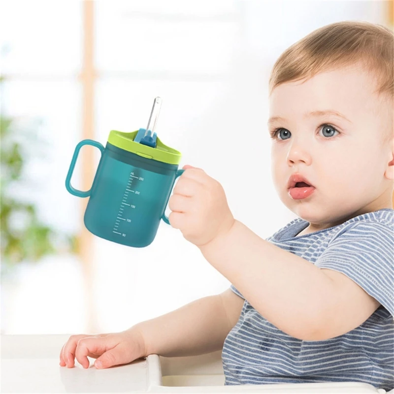 250ml/300ml Baby Water Drinking Cup with Handle Clear Scale Newborns Trainer Cup Cups for Toddlers Above 12 Month A2UB