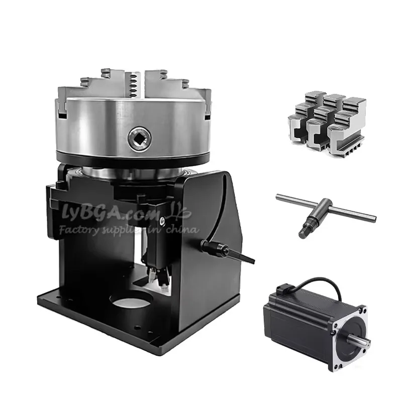 LY ZT-D 22/30/44/62/65/80mm Through-Hole Hollow Rotary Stage Fixture Tools 3Jaw Chuck for  Engraving Marking Welder Machine