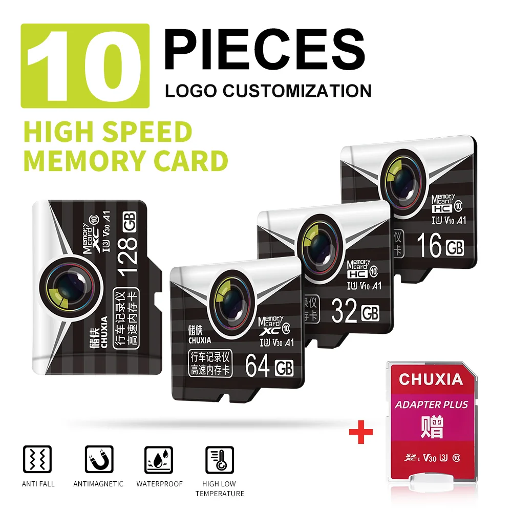 

10pcs Original High-speed 16GB 32GB 64G 128G 256G Flash Card Suitable for Cameras Phones Cars Drones MIni SD Card Memory TF Card