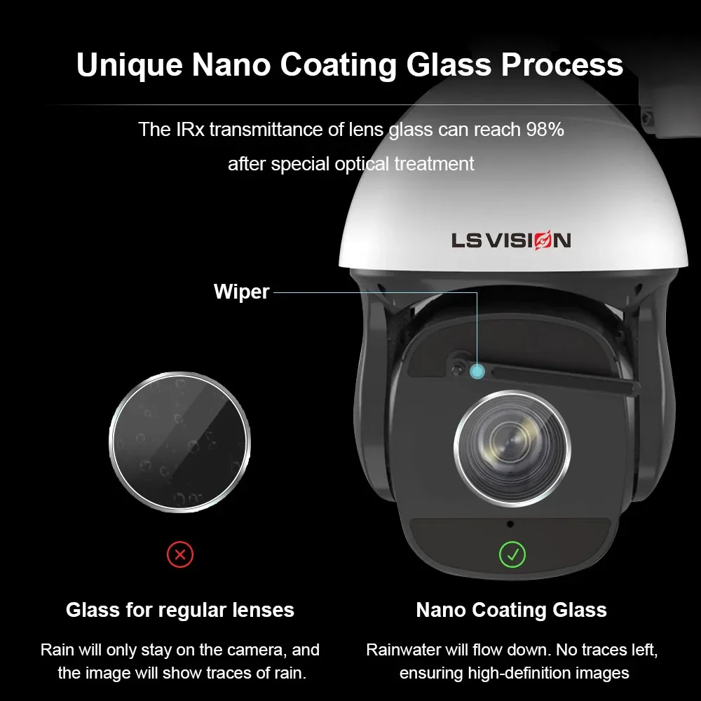 LS VISION في الهواء الطلق تتبع السيارات الكاشف كاميرا 2MP 4MP 8MP HD 44X زووم بصري CCTV PTZ IP كاميرا مراقبة الشبكة