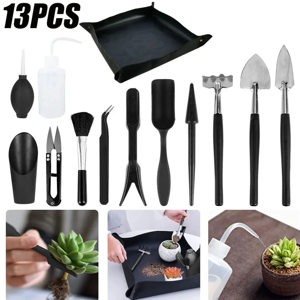 13Pcs Succulent Plants Tools Set Mini Garden Hand Transplanting Miniature Flower Bonsai for Indoor Outdoor Plant Care Supplies