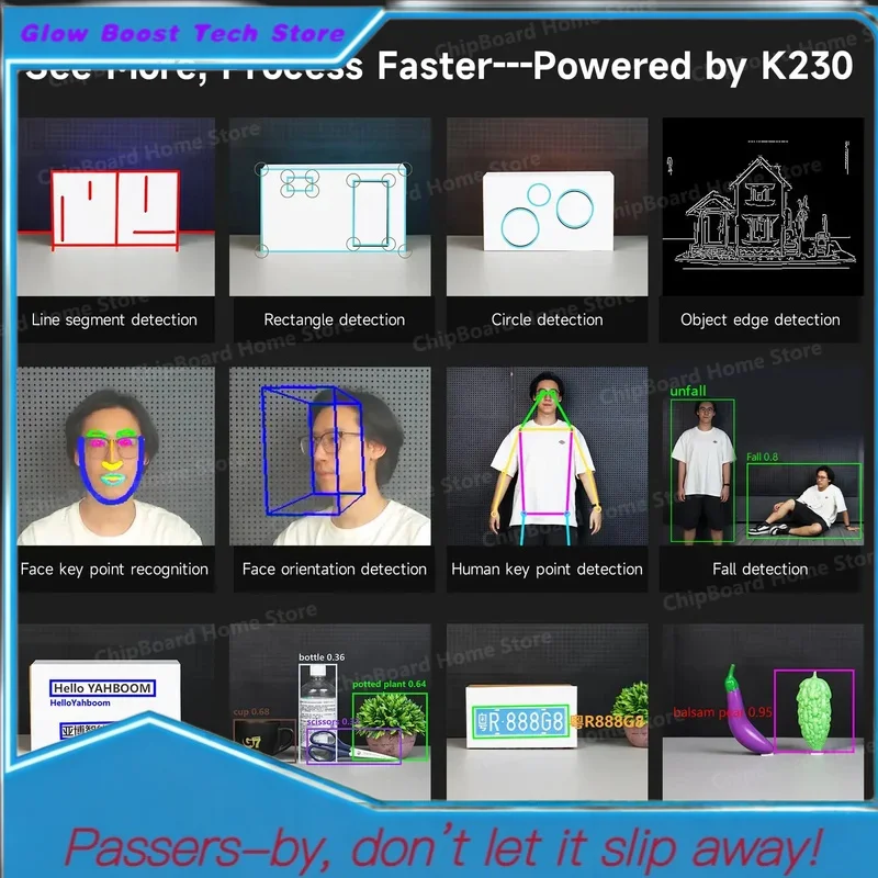 Glow Yahboom K230 AI Módulo 2MP Tela de 2,4 polegadas (opional) Kit de robótica programável com chip Kendryte K230