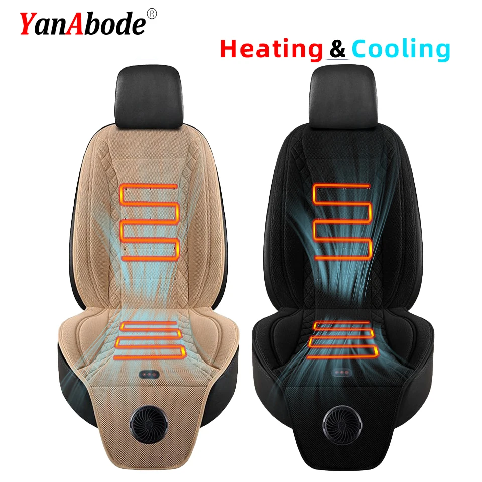2In1 Car Seat Cover Heating Cooling Seat Cushion 12V Winter Heating Warmer＆Summer Cooling Ventilation Seat Automotive Interior