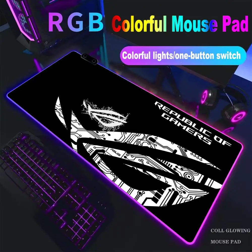 

XAXC New Asus Mouse Pad Multi-size HD RGB Mouse Pad LED Pc Large Student Writing Pad Gamer Luminous Desk Desk Mat rug