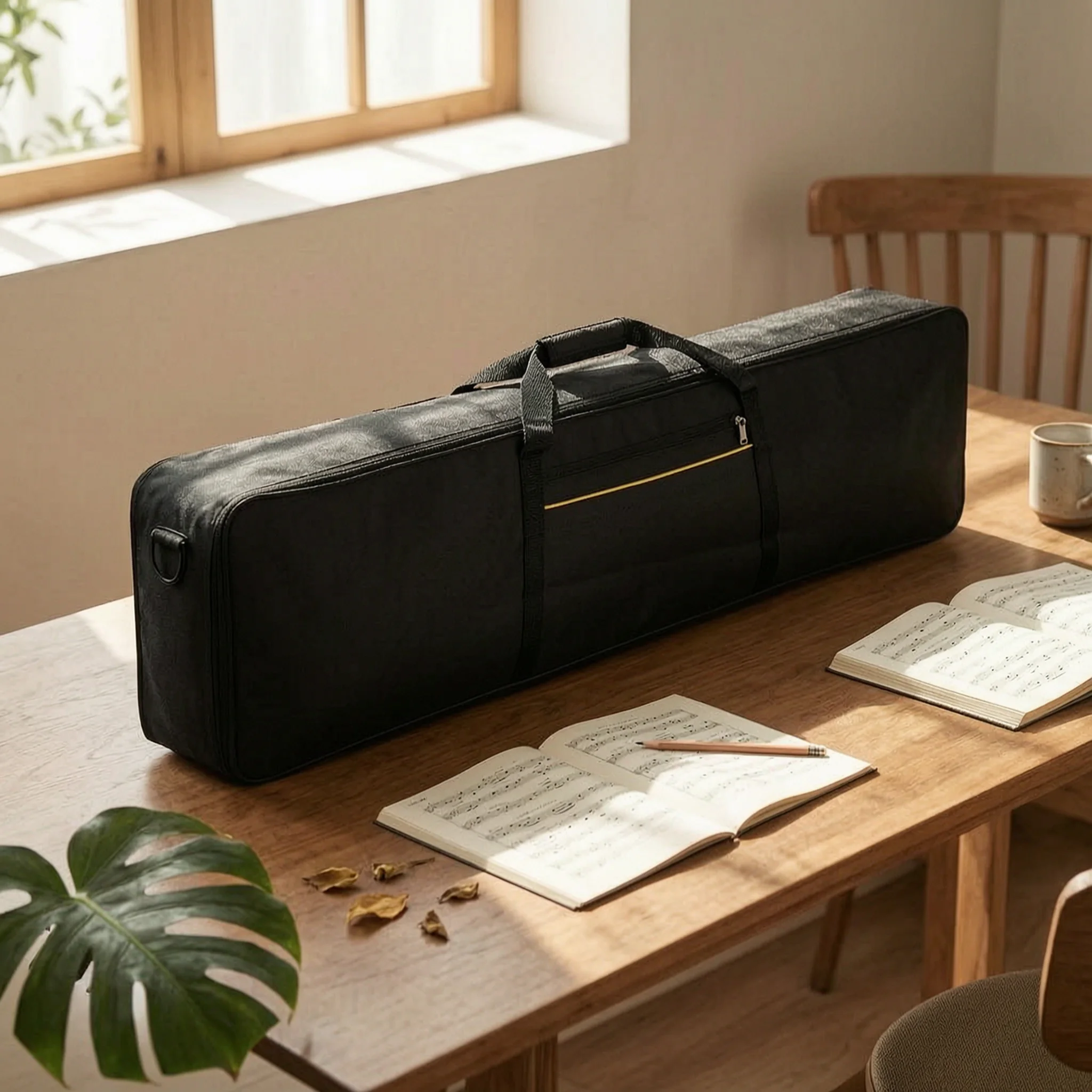 88-Key Electric Piano Bag Multiple Pockets Waterproof Piano Carrying Bag Padded Keyboard Backpack Heavy Duty for Travel