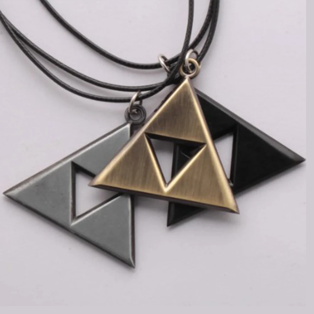 The Legend of Zeldas Pendant Necklace for Men Women Vintage Triforce Triangle Amulet Choker Necklace Cosplay Party Jewelry Gifts