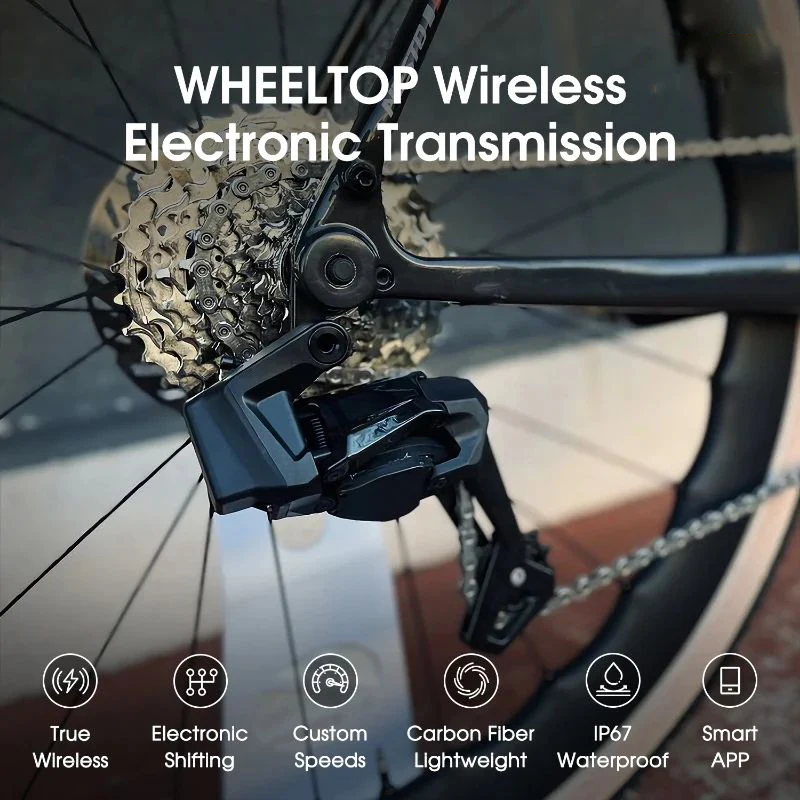 Wheeltop-EDS-TX Wireless Carbon Electronic Shifter, desviador, Road Bike, Groupsets de freio a disco hidráulico, Freio a cabo