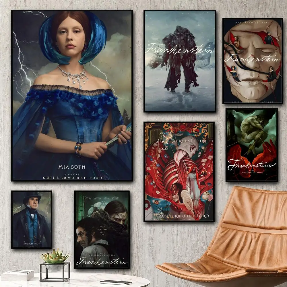 horror movie Frankenstein Poster Poster HD Waterproof Self-Adhesive Wall Art - Versatile Decor for Any Space|Perfect Gift Idea