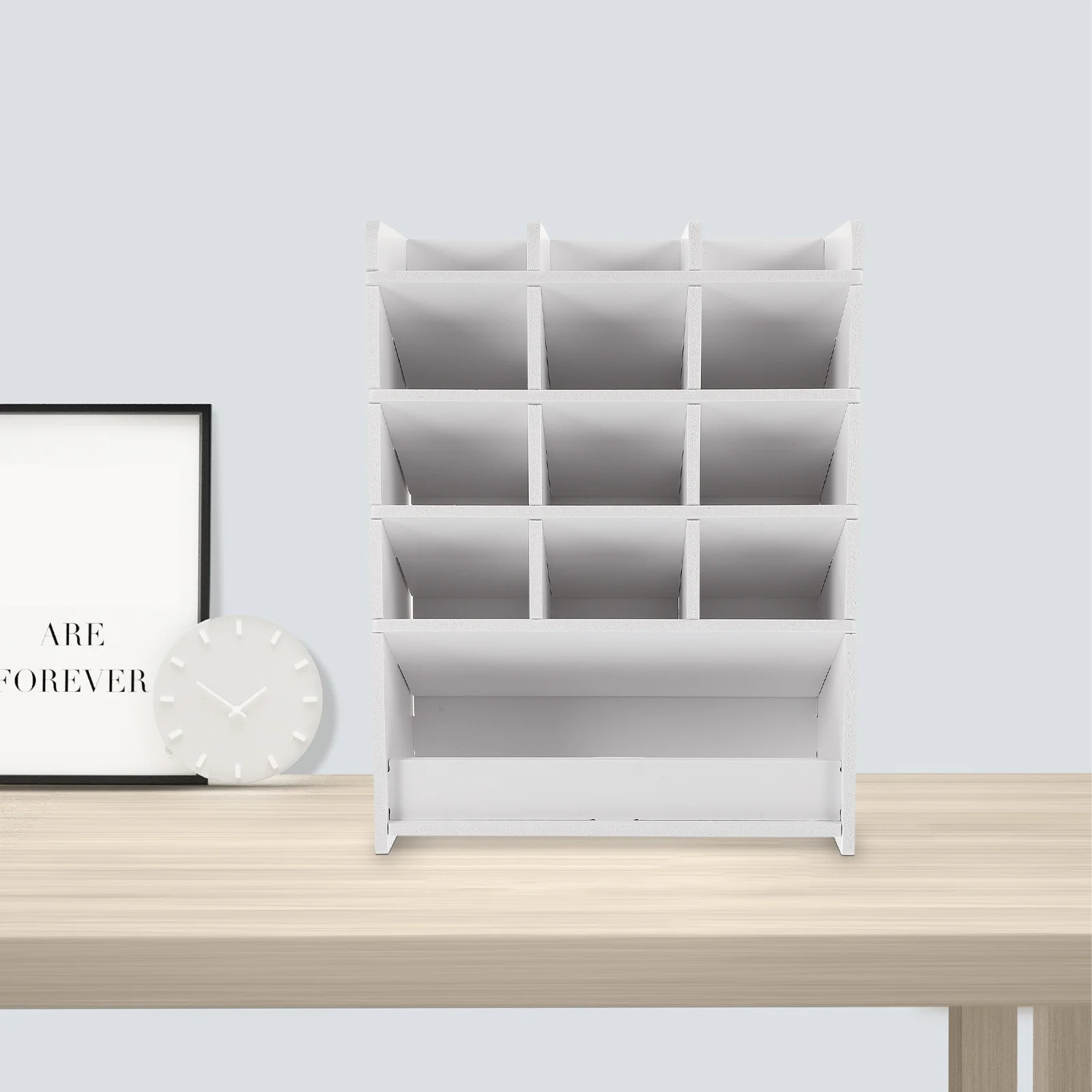 

Cute Desk Organiser White Compartment Pen Holder Organizer for File Holders Office Desks