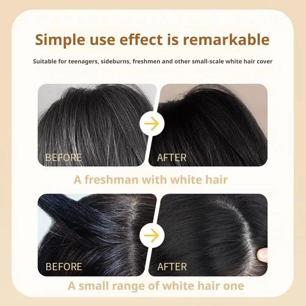 3 ألوان من عصا الشعر ذات المظهر الطبيعي لتغطية الشعر الأبيض، تلوين سريع ناعم غير يتلاشى، عصا صبغ الشعر بجذور يمكن التخلص منها