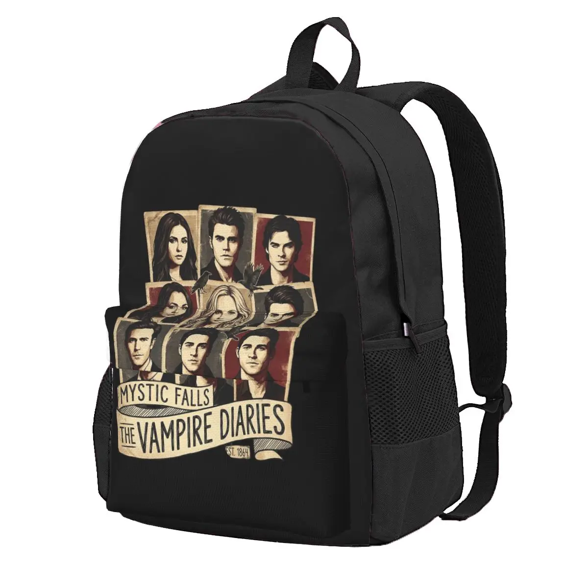 The Vampire Diaries TV Series Student Backpack School Bag Hiking Travel Daypack for Boys Girls Fashion Bookbag Shoulder Bags