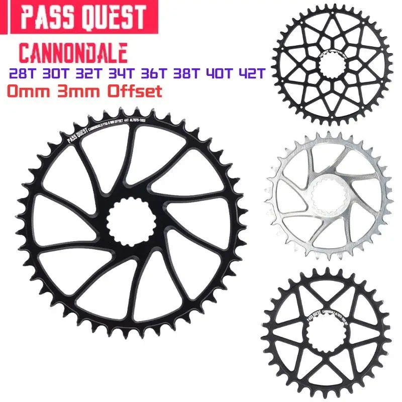 

Pass Quest For CANNONDALE Si Ss 0mm 3mm Offset Bike Narrow Wide Teeth Chainwheel 28T-42T Bicycle Chainring MTB Cycling Parts