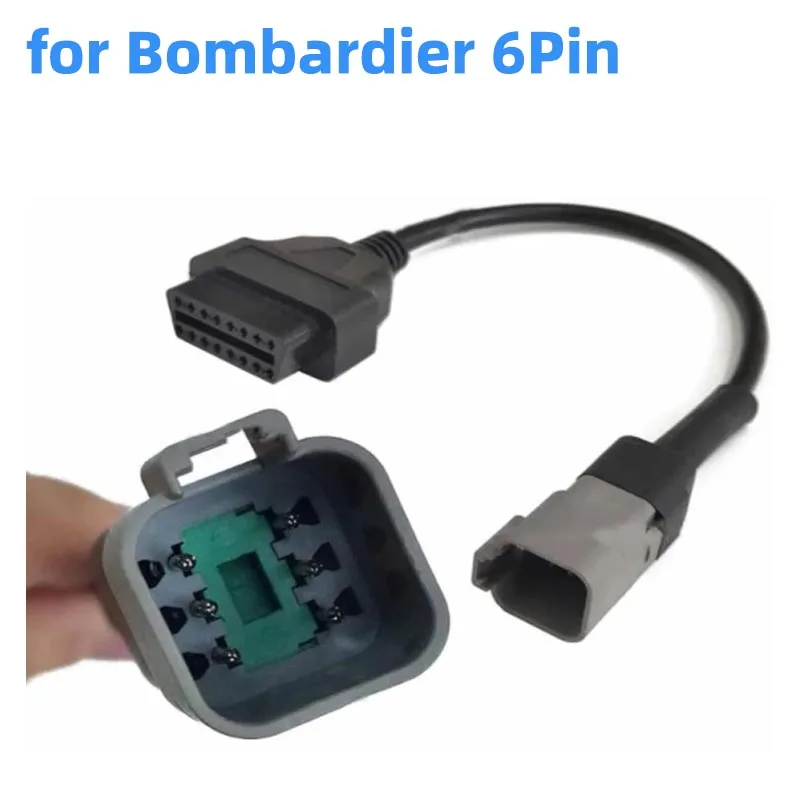 

OBD2 16pin Female for Bombardier 6Pin Diagnostic Adapter Cable Suitable for BRP 6PIN MOTO ATV UTV Motorcycles Connector