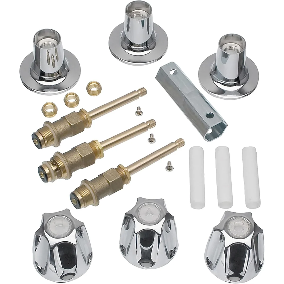 2025+ 39619 Bathtub and Shower 3-Handle Remodel/Rebuild Trim Kit for Price Faucets, 12H-2H,12H-2C,12H-18D Stems