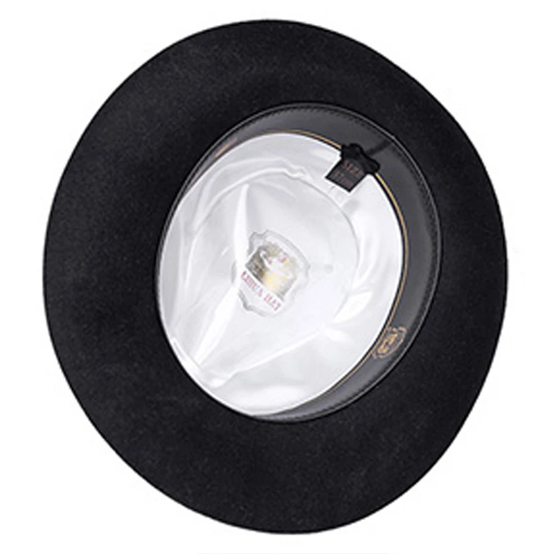 LIHUA Brand 100% Wool Bowler Hat, Men Women\'s Big Head Jazz Hat Black Gray Brown Color Party Fashion Males Fedora Hat